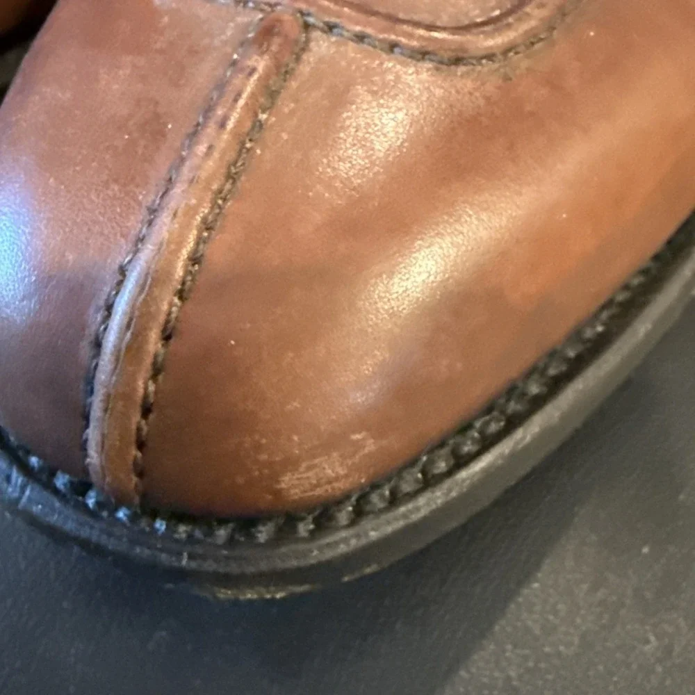Allen Edmonds Glasgow Mens Size 10 B Dress Penny Loafers Brown Leather Shoes USA